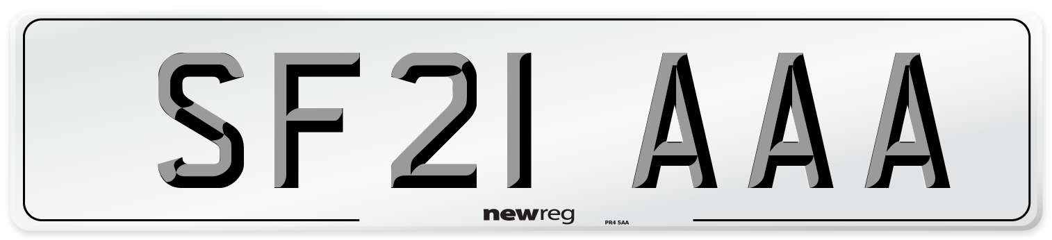 SF21 AAA Number Plate from New Reg